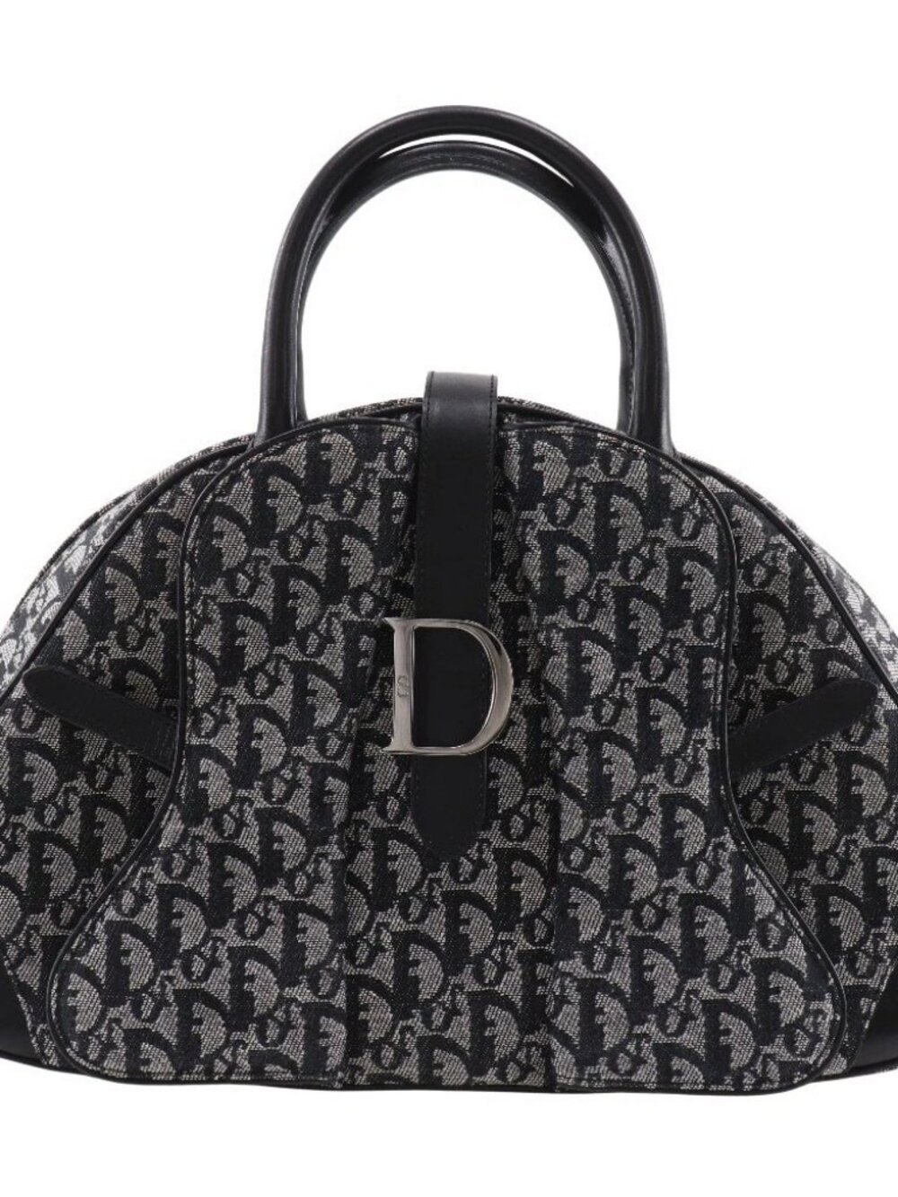 Dior Double saddle bag Handbag Trotter Navy blue canvas Women